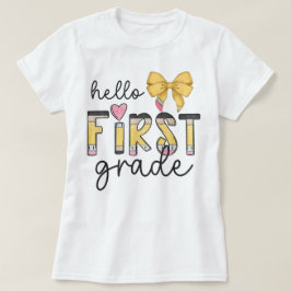 Hallo Erster-Klasse-Lehrerin Coquette Bleistift-Sc T-Shirt
