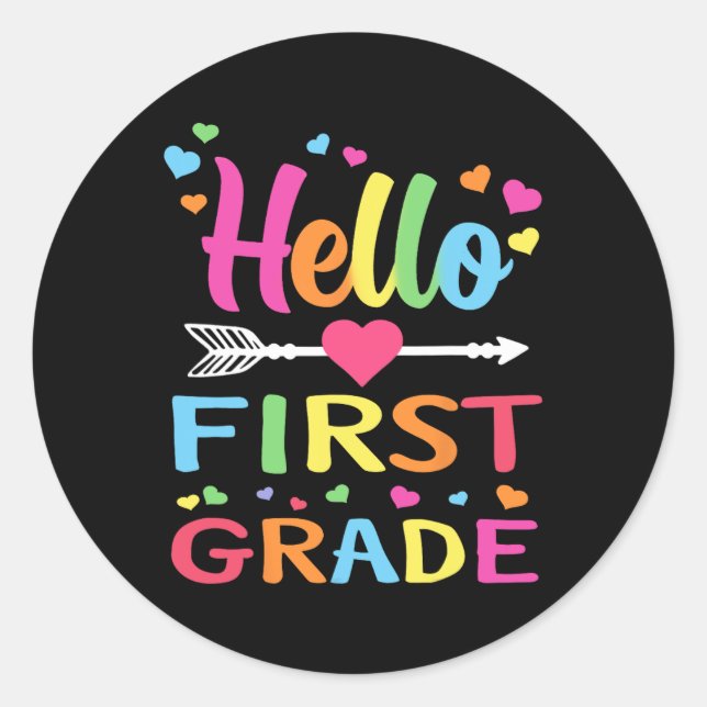 Hallo Erster Schulabschluss Runder Aufkleber (Vorderseite)