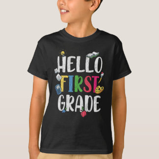 Hallo Erster Schullehrer Kinder zurück Schule T-Shirt