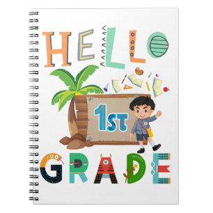 Hallo Erster Schultag Notizblock