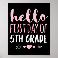 Hallo Erster Tag der 5. Klasse Lehrer Student Arro