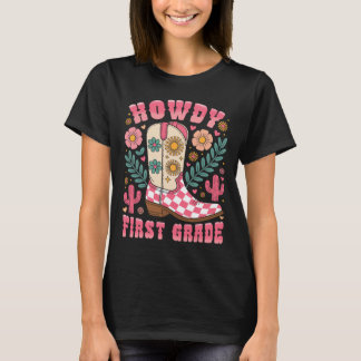 Hallo Erstklass Western 1. Klasse Lehrer Cowboy T-Shirt