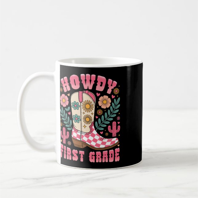 Hallo Erstklassiger Western-Lehrer Cowboy Kaffeetasse (Links)