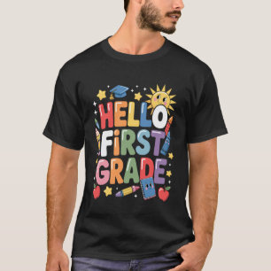 Hallo Erstklassiges T-Shirt Süß Zurück zur Schule