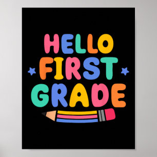 Hallo Erstklässler 1. Klasse Zurück zur Schule Leh Poster