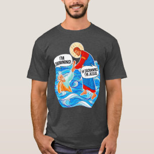 Hallo Ertrinken Ich bin Jesus Funnyees Familie T-Shirt