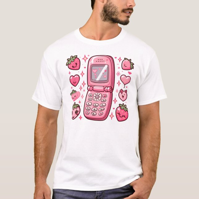 Hallo ? Es ist 2003 - Y2K Strawberry Dreh Phone Ar T-Shirt (Vorderseite)