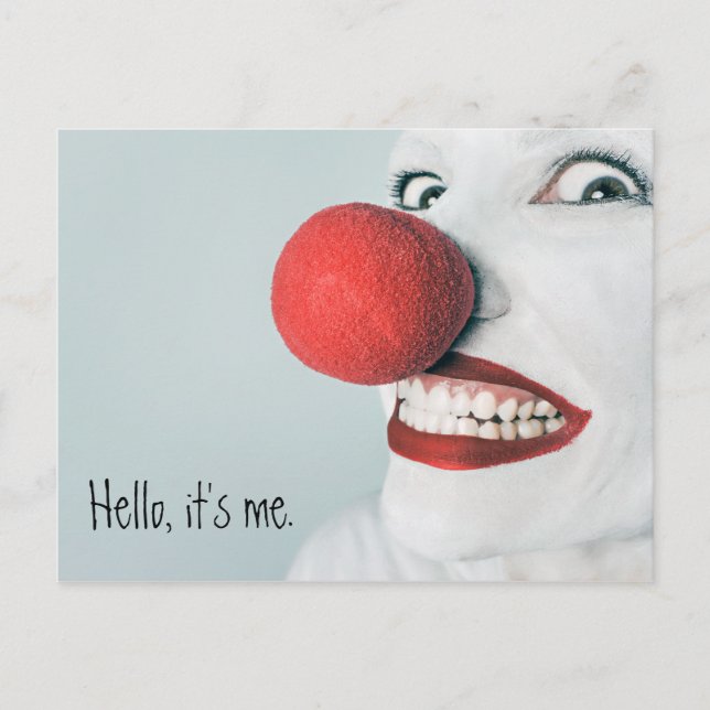 Hallo, es ist mein lustiges Clowngesicht Postkarte (Vorderseite)