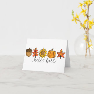 Hallo Fall Acorn Sonnenblumen Blätter & Pumpkin Karte