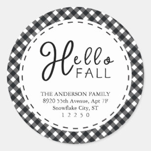 Hallo Fall Black & White Buffalo Erntedank Runder Aufkleber