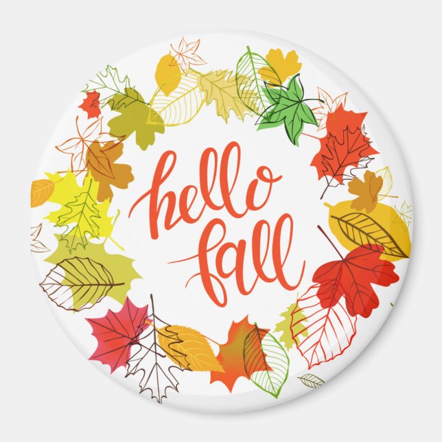 "Hallo Fall" Circle Magnet (Vorne)