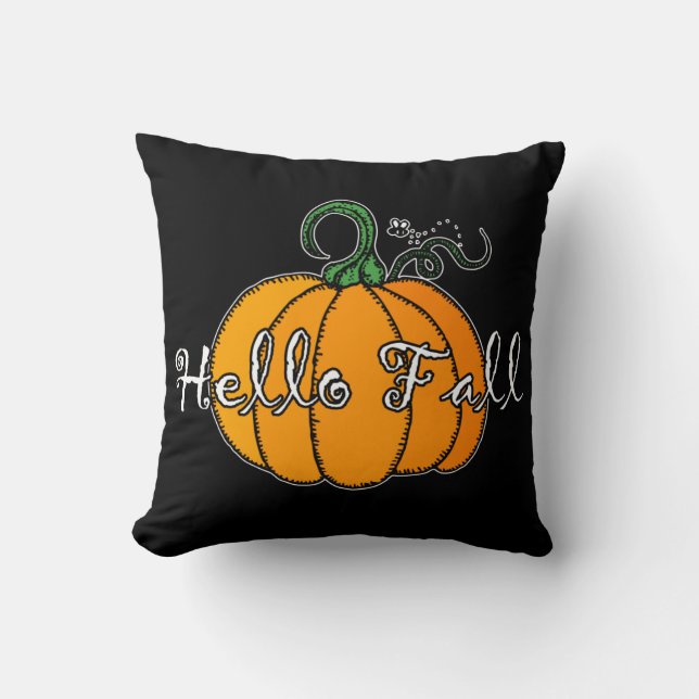 Hallo Fall Fall Pumpkin Hellow Pumpkin Kissen (Vorderseite)