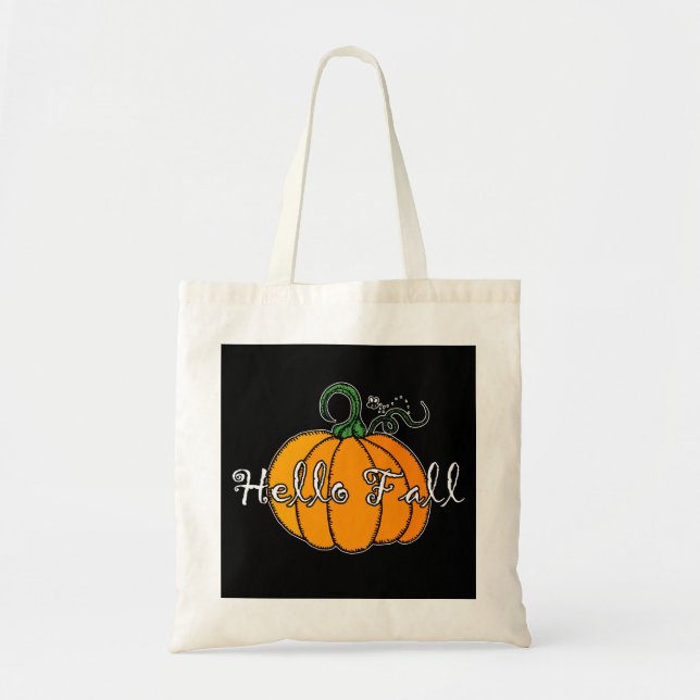 Hallo Fall Fall Pumpkin Hellow Pumpkin Tragetasche (Vorne)