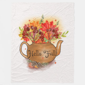 Hallo Fall Fleece Decke