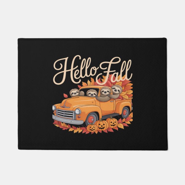 Hallo Fall Funny Sloth Halloween Pumkin Classic T- Fußmatte (Vorderseite)