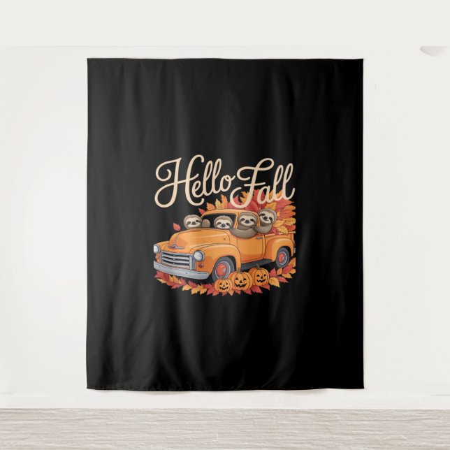 Hallo Fall Funny Sloth Halloween Pumkin Classic T- Wandteppich (Vorderseite)