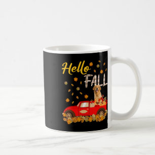 Hallo Fall Golden Retriever Leaf Autumn Red Truck Kaffeetasse