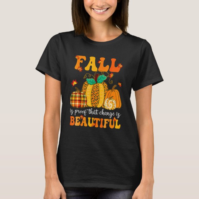 Hallo Fall Leopard Pumpkin Gewürz Herbst Gebe Herb T-Shirt (Vorderseite)