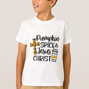 Hallo Fall Pumpkin Gewürz und Jesus Christus Fall T-Shirt