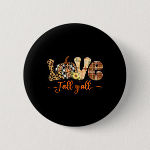 Hallo Fall Pumpkin Liebe Fall Yall Leopard Frieden Button