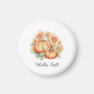 Hallo Fall Pumpkins und Blume Herbstdekor Magnet