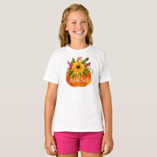 Hallo Fall Sonnenblumen Pumpkin Autumn Rustic T-Shirt