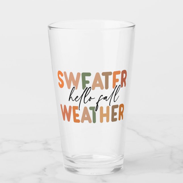 Hallo Fall | Sweater Weather Glas (Vorderseite)