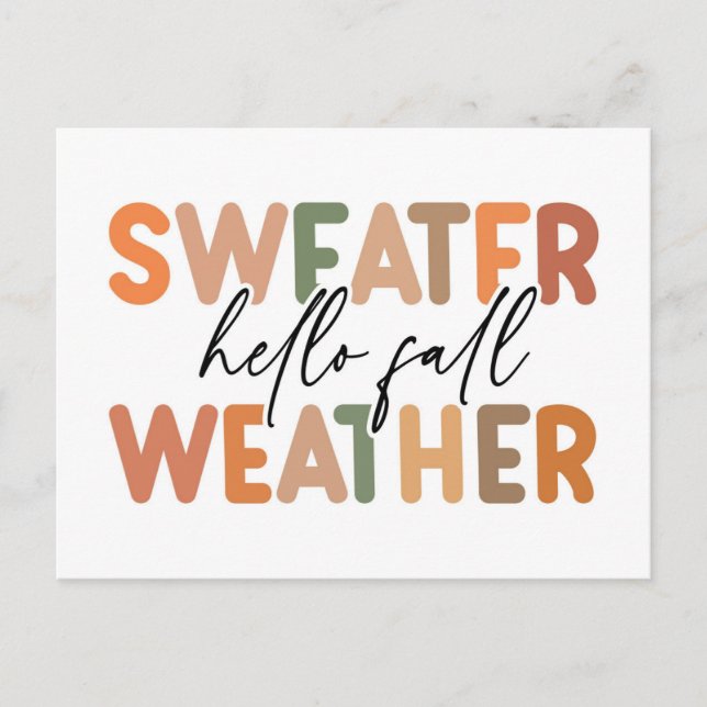 Hallo Fall | Sweater Weather Postkarte (Vorderseite)