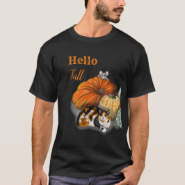 Hallo Fall T - Shirt mit Whimsical Cat und Maus