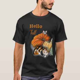 Hallo Fall T - Shirt mit Whimsical Cat und Maus