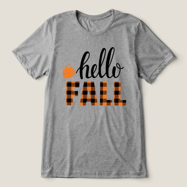 Hallo Fall Tri-Blend Shirt (Design Vorderseite)