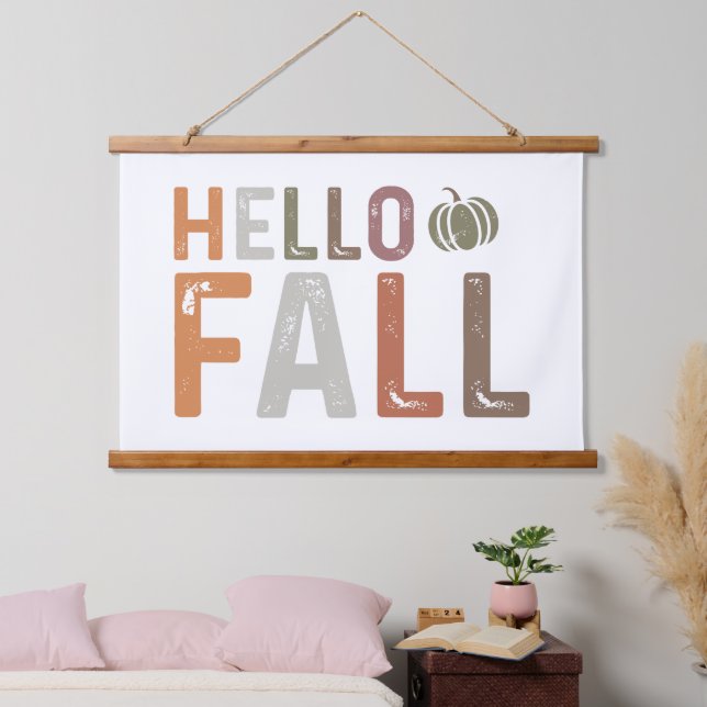 Hallo Fall Wandteppich Mit Holzrahmen (Schlafzimmer)