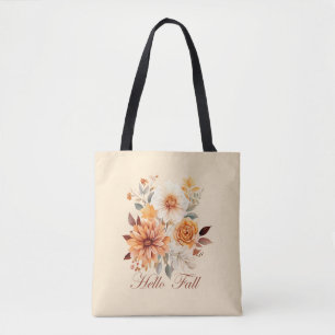 Hallo Fall Wasserfarbe Wildblumen Blätter Herbst