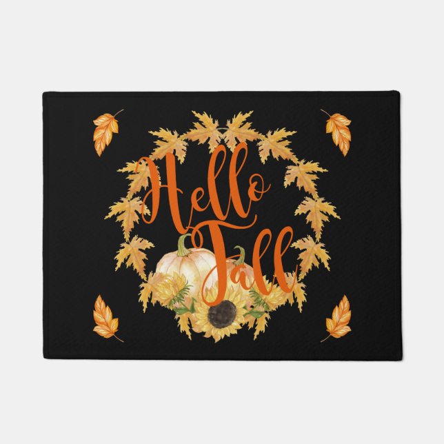 Hallo Fall Wreath Graphic Fußmatte (Vorderseite)