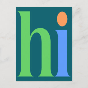 Hallo, farbenfrohe Typografie Feiertagspostkarte