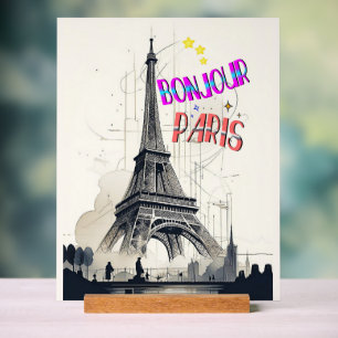 Hallo Farbige Paris Acrylschild