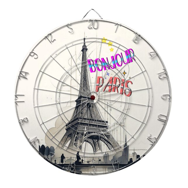 Hallo Farbige Paris Dartscheibe (vorne)