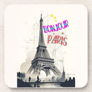 Hallo Farbige Paris Getränkeuntersetzer