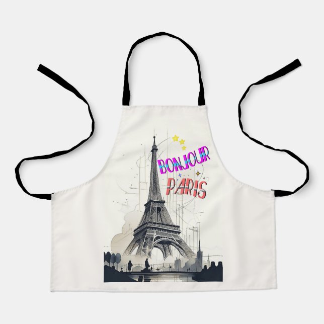 Hallo Farbige Paris Schürze (Vorderseite)