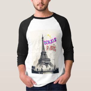 Hallo Farbige Paris T-Shirt
