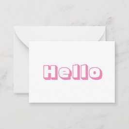 Hallo, fett, moderne rosa weiße Karte