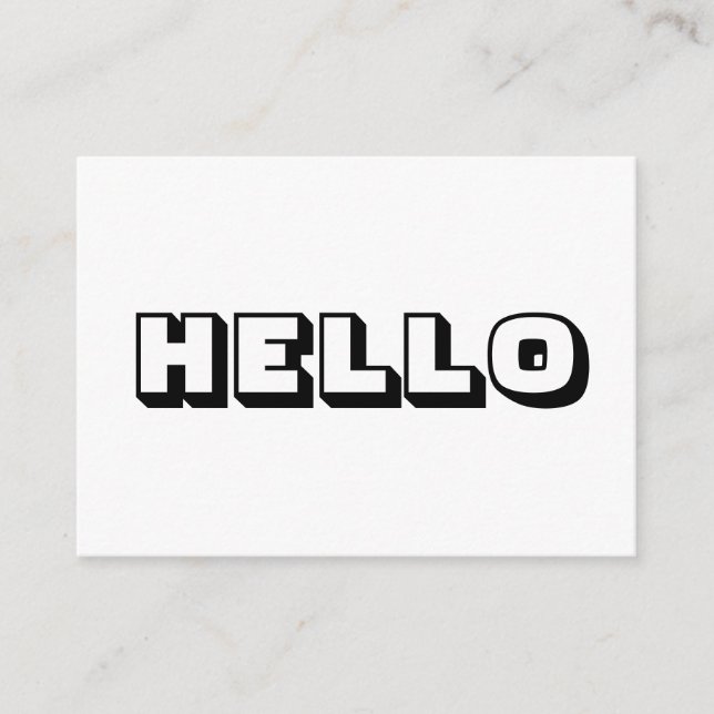 Hallo, fett moderne Schwarz-weiße Karte (Vorderseite)
