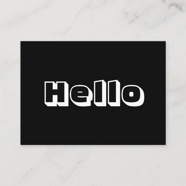Hallo, fett moderne Schwarz-weiße Karte (Vorderseite)