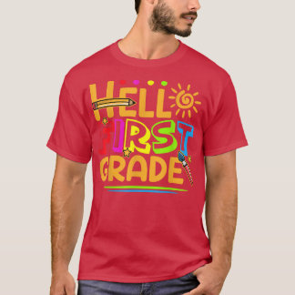 Hallo First Grade Shirt Spaß 1. Klasse Zurück zu S
