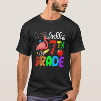 Hallo Flamingo der siebten Klasse Zurück zur Schul T-Shirt