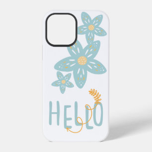 Hallo Floral Boho Blau Gelb Modern Süß iPhone 12 Pro Hülle