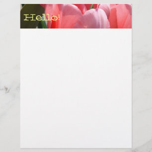 Hallo ! Flyer Papier Pink Tulip Blume Frühjahr