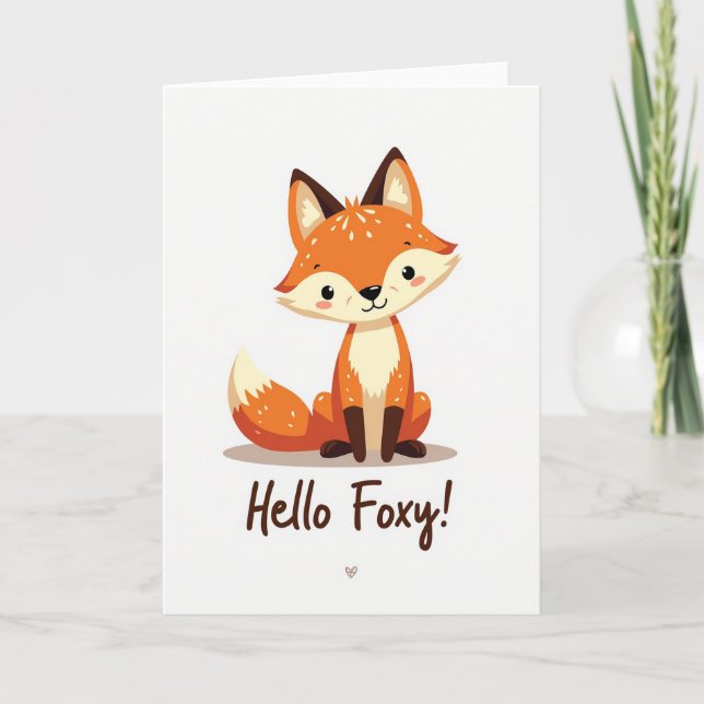 Hallo Foxy Grußkarte Karte (Vorderseite)