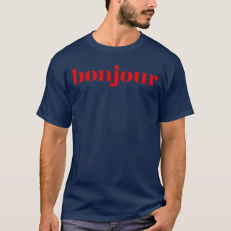 Hallo Französisch-Liebhaber-Geschenk Mädchen T-Shirt