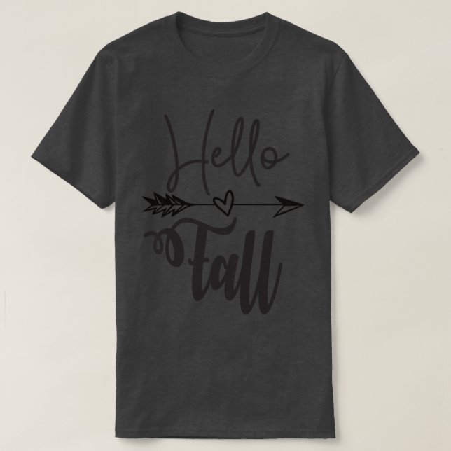 Hallo Frauen Herbst Niedlich Herbst T-Shirt für Fr (Design vorne)